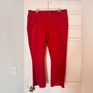 Cabi high rise crop Red jean size 16